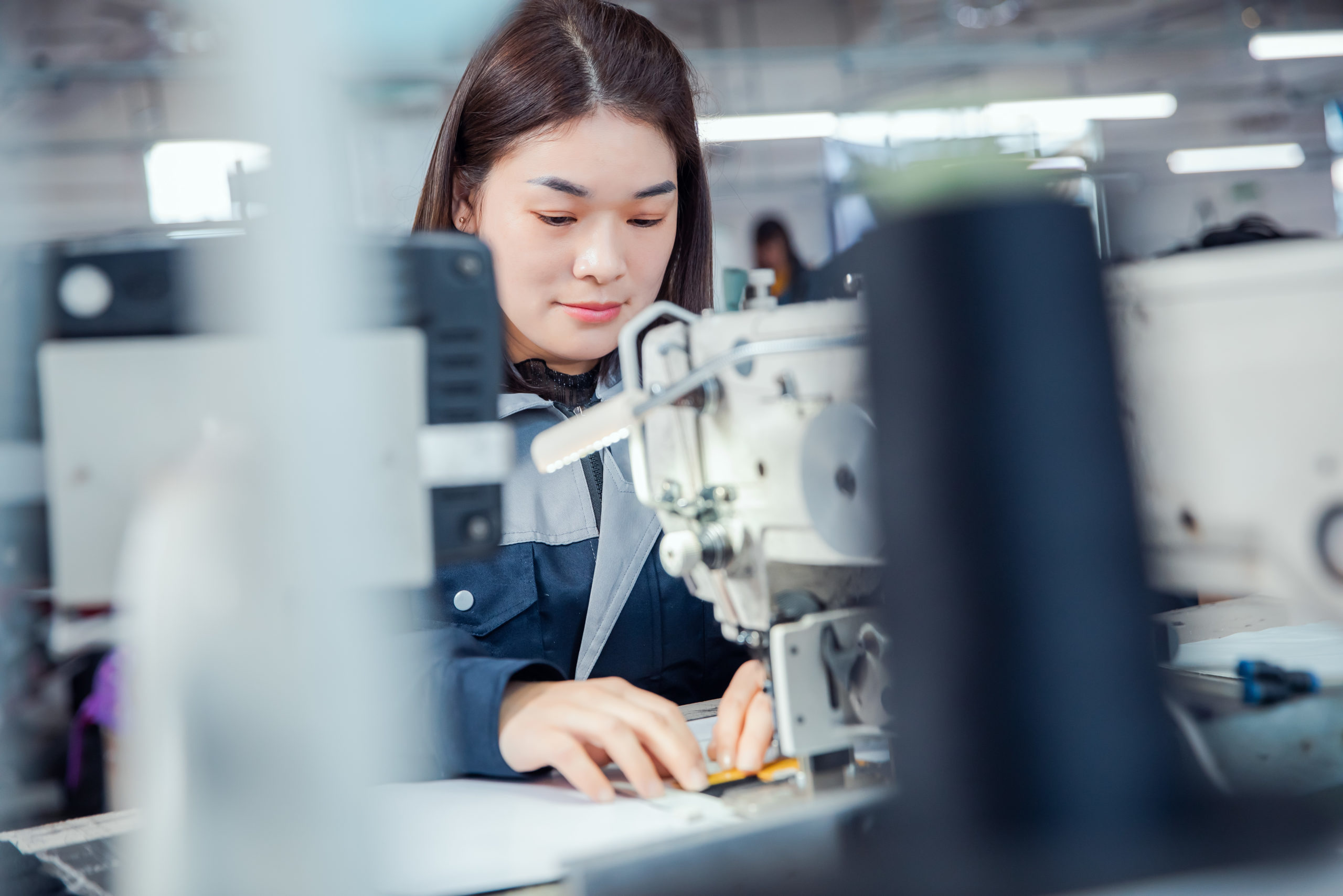 Sewing workers at work.