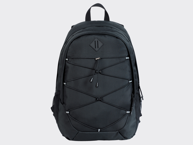 A black duffel backpack.