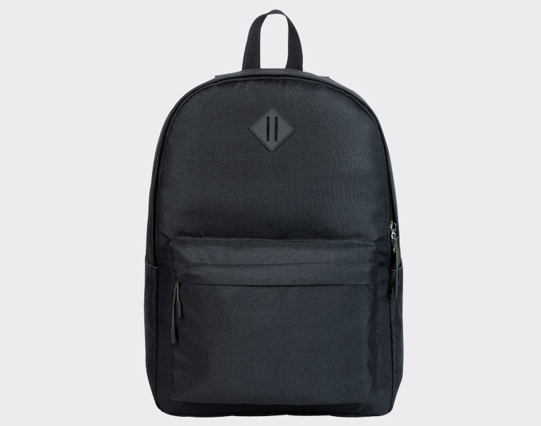 A black essential backpack.